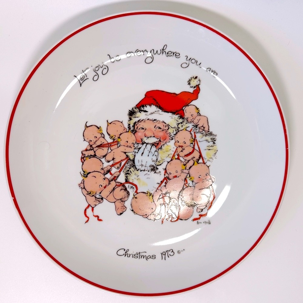 VTG Kewpie Christmas Santa Let Joy Be Everywhere You Are Collectible 1973 Plate